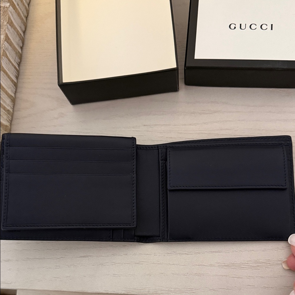 Gucci Embossed Black Leather Card Holder - Picture 2 of 4